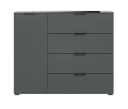 xonox.home Kommode Anthrazit Modern Softclose Glasabsetzung Bild 1
