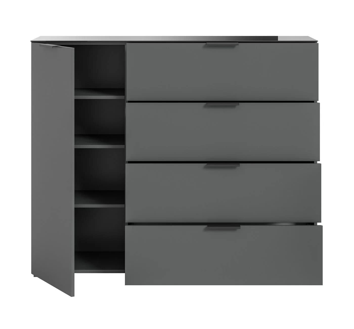 xonox.home Kommode Anthrazit Modern Softclose Glasabsetzung - Bild 3