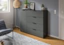 xonox.home Kommode Anthrazit Modern Softclose Glasabsetzung Bild 4