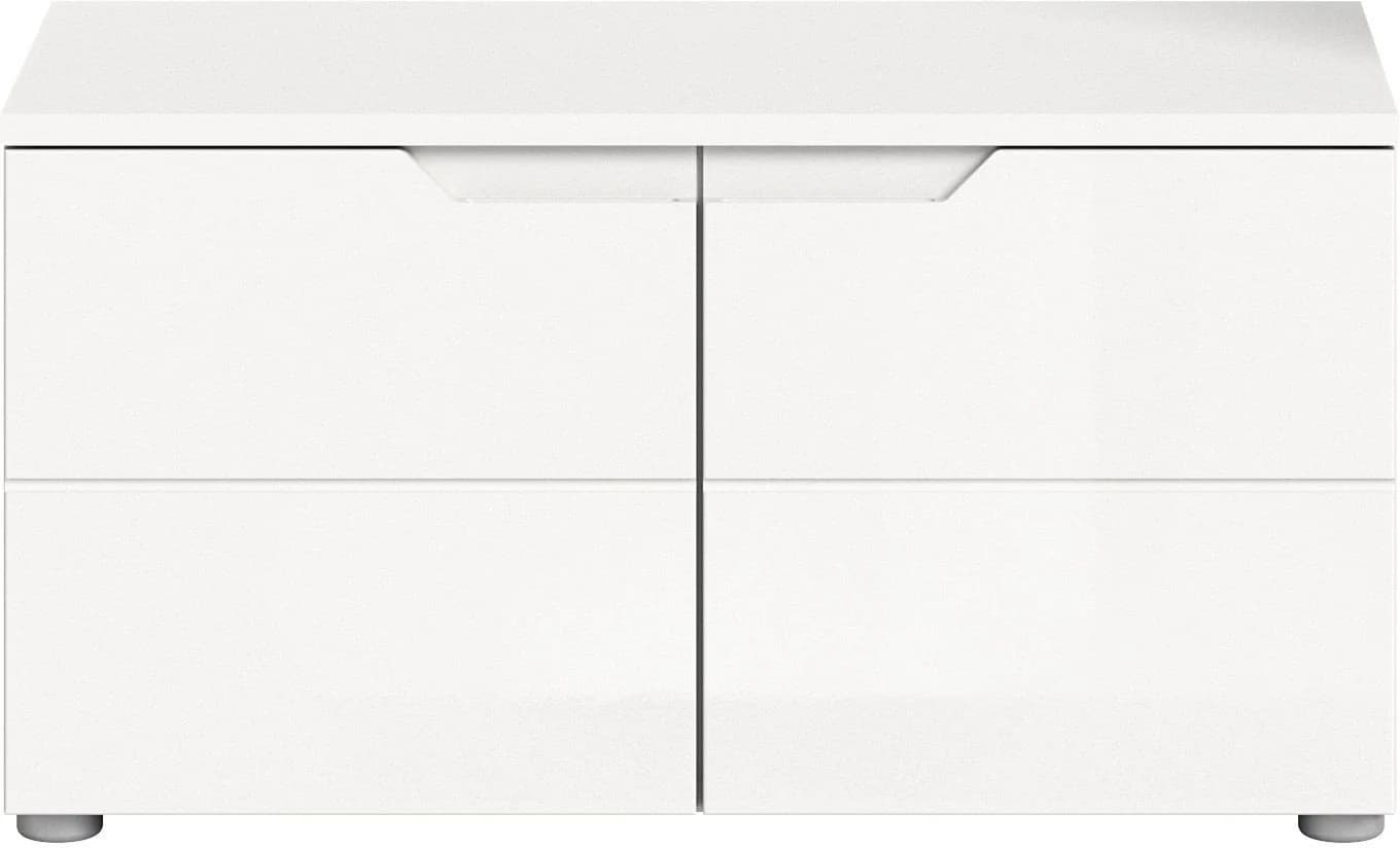 xonox.home Schuhbank Weiß Hochglanz Softclose Melamin Modern