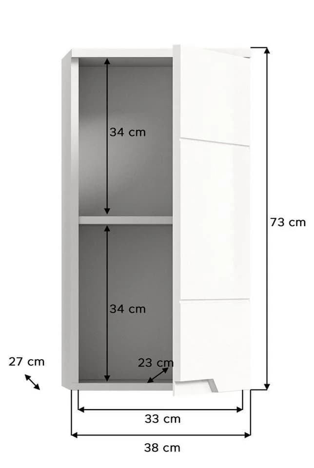 xonox.home Hängeschrank Weiß Hochglanz Softclose Modern - Bild 4