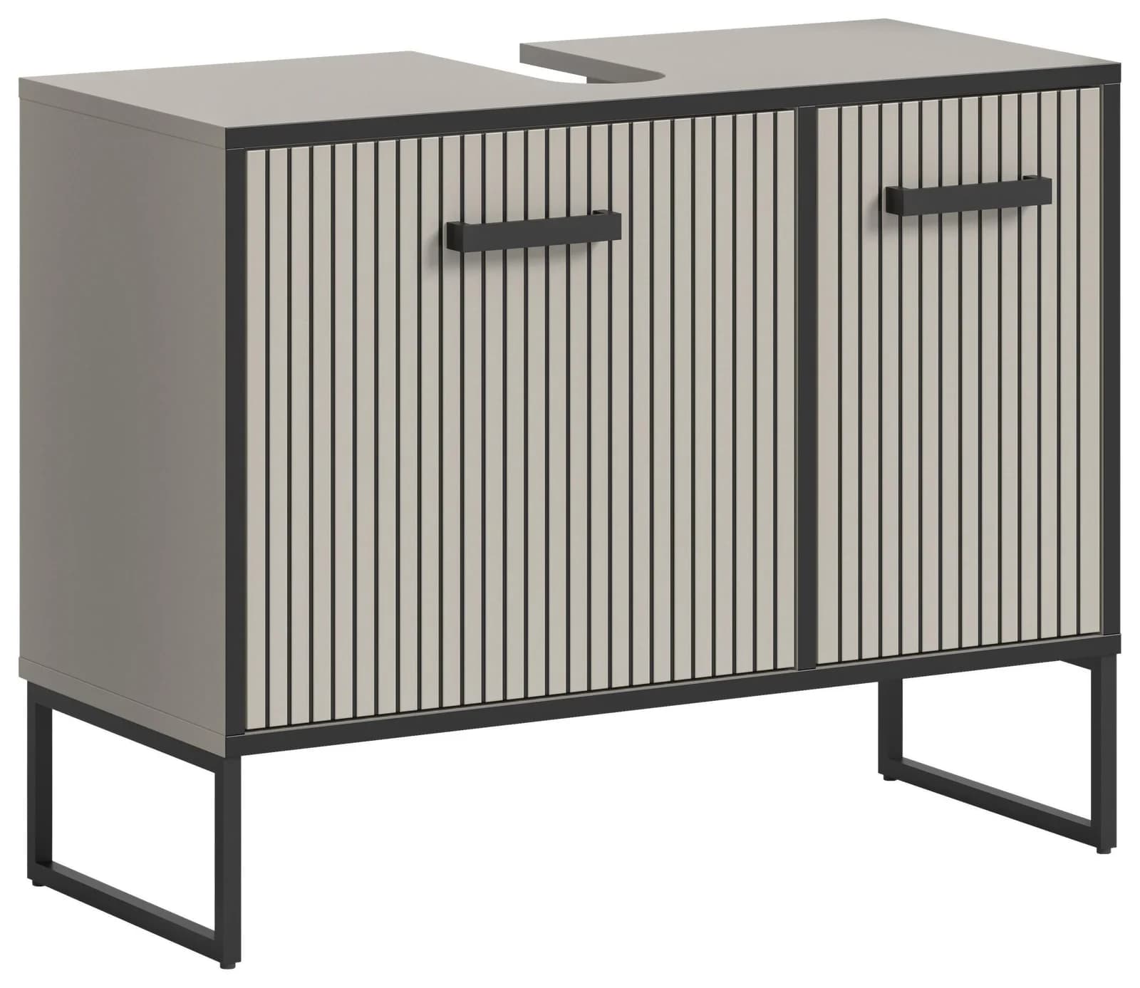 xonox.home Waschbeckenunterschrank Kaschmir Schwarz Softclose