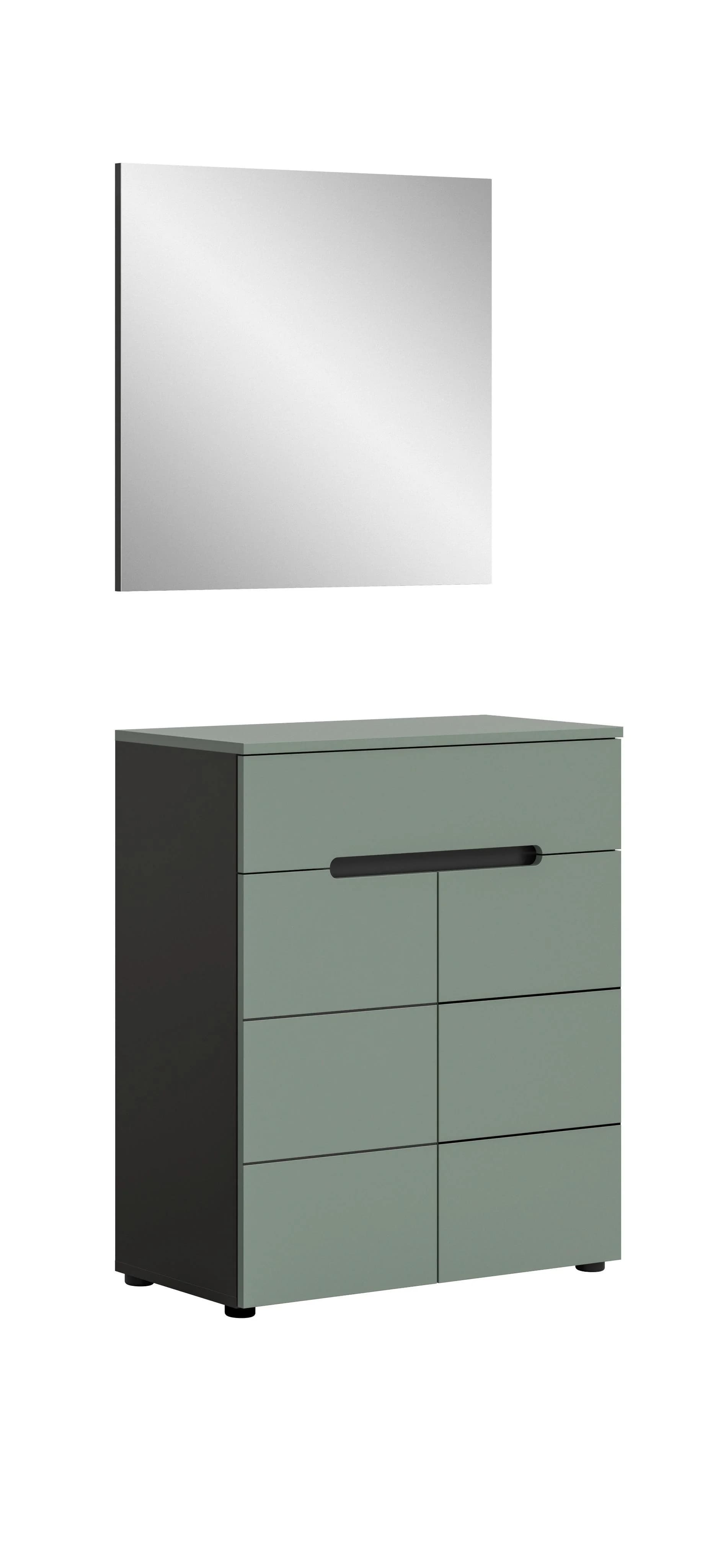 Garderobe CANU 2-teilig Grau Graugrün Holz