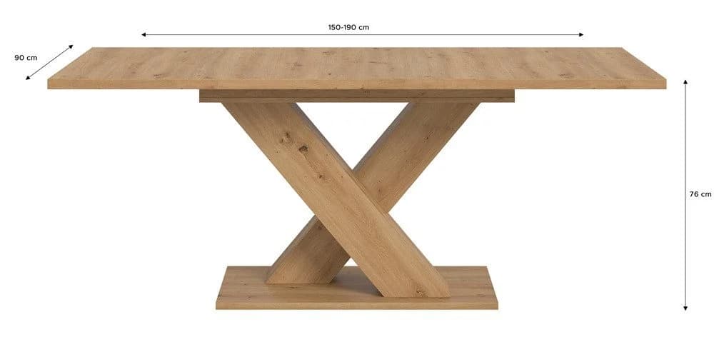xonox.home Esstisch Motion ausziehbar X-Fußgestell Eiche Artisan - Bild 5