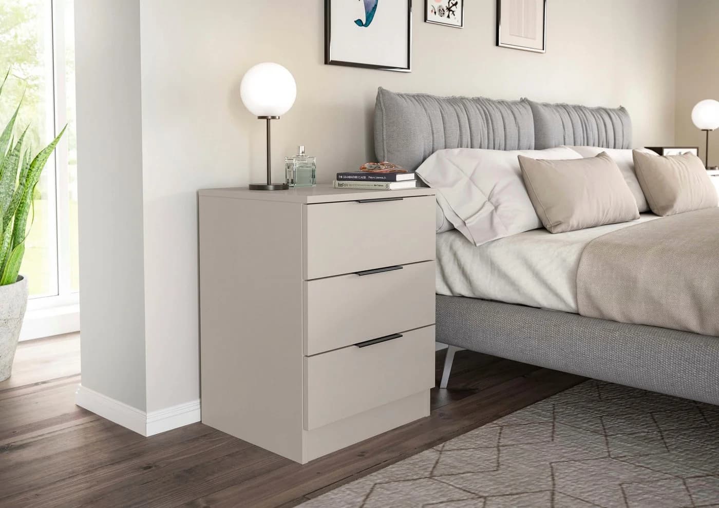 Home Affaire Nachtkommode Skarde 3 Schubladen Beige