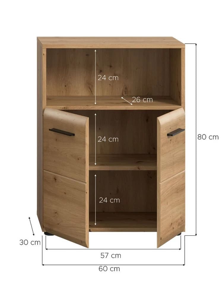 xonox.home Stauraumschrank Artisan Oak Nachbildung Modern - Bild 4