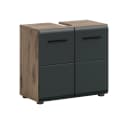 Waschbeckenunterschrank Ice Schwarz Eiche Dunkel Bild 2