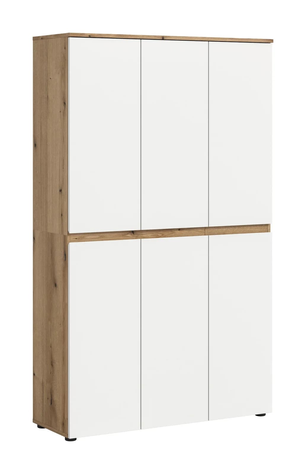 Garderobenschrank Scarpa Weiß mit Eiche-Optik