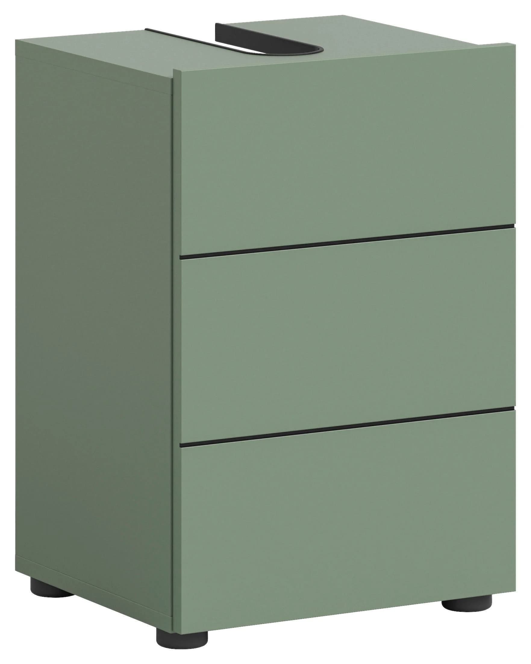 xonox.home Waschbeckenschrank Smoke Green Nachbildung Schwarz