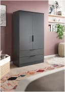 xonox.home Wäscheschrank anthrazit mit Schubladen und Kleiderstange Bild 3