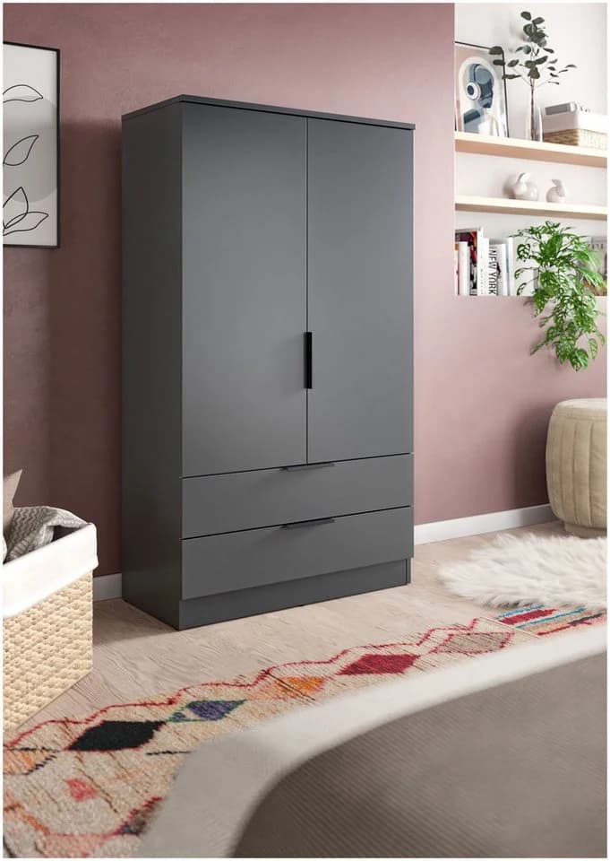 xonox.home Wäscheschrank anthrazit mit Schubladen und Kleiderstange - Bild 3