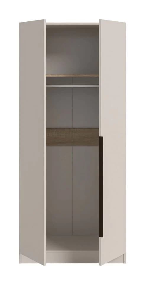 xonox.home Kleiderschrank 2-türig Kaschmir-Nachbildung Schwarz