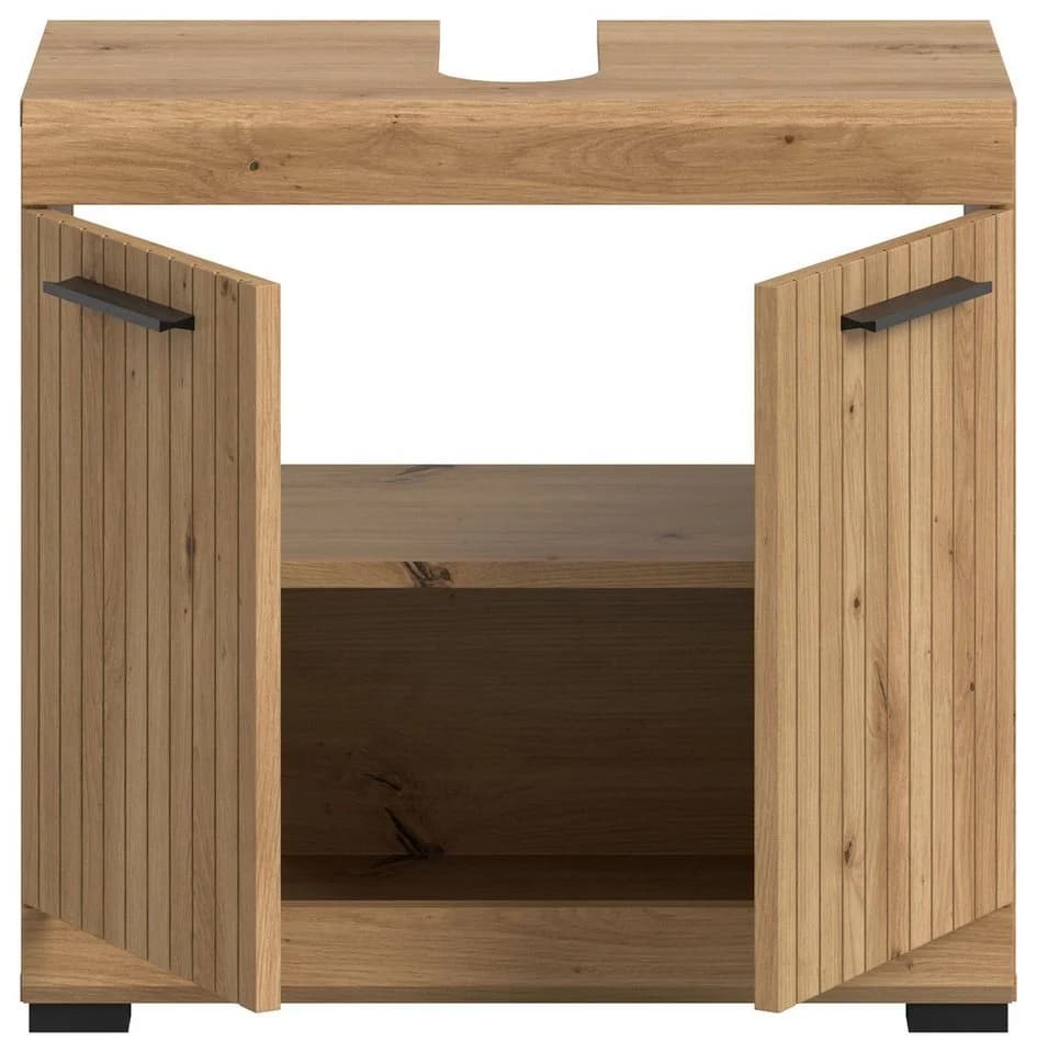 xonox.home Waschbeckenunterschrank Artisan Eiche Schwarz 60x56x34 cm - Bild 3