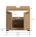 xonox.home Waschbeckenunterschrank Artisan Eiche Schwarz 60x56x34 cm Bild 4