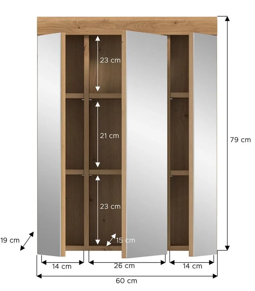 xonox.home Badezimmerspiegelschrank Scout Artisan Eiche - Bild 5