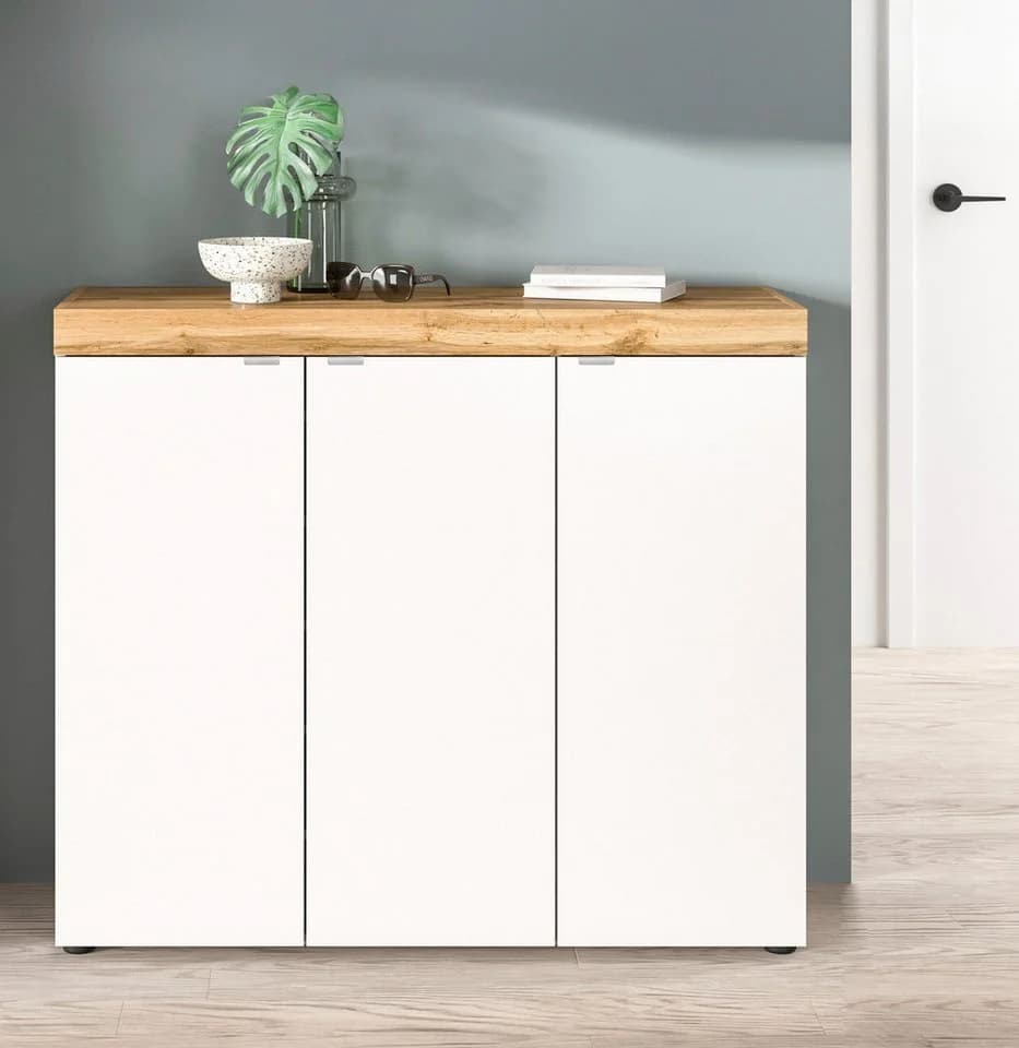 OTTO HOME Schuhschrank MAMBO II Weiß 3 Türen 10 Böden