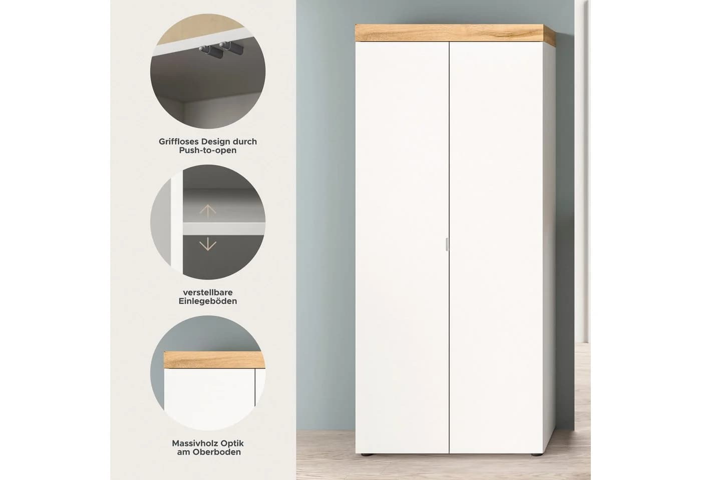 OTTO HOME Schuhschrank MAMBO II Weiß 179 cm - Bild 3