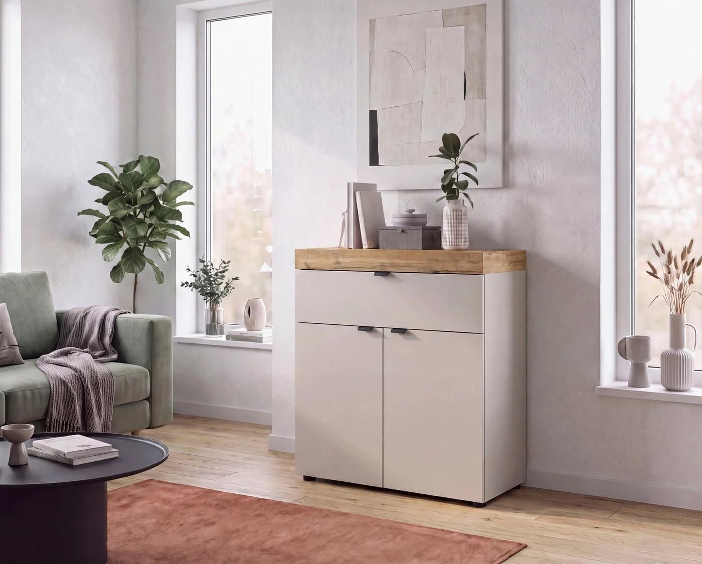 OTTO HOME Kommode Mambo II Beige/Braun Push-to-Open