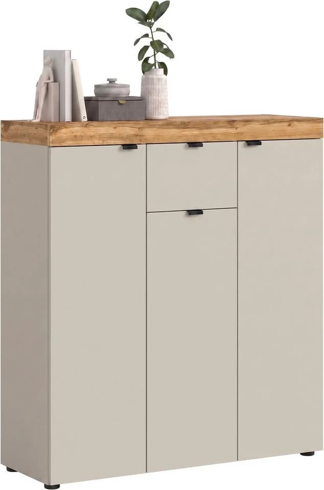 OTTO home Highboard MAMBO II Beige 105cm 3 Türen 1 Schubkasten 9 Fächer - Bild 2