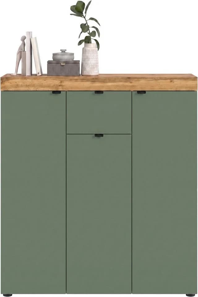 OTTO HOME Highboard MAMBO II 105cm 3 Türen 1 Schublade Smoke Green Eiche - Bild 4