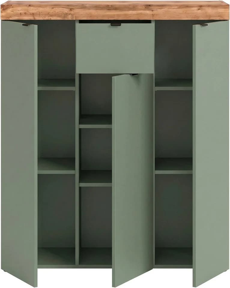 OTTO HOME Highboard MAMBO II 105cm 3 Türen 1 Schublade Smoke Green Eiche - Bild 5