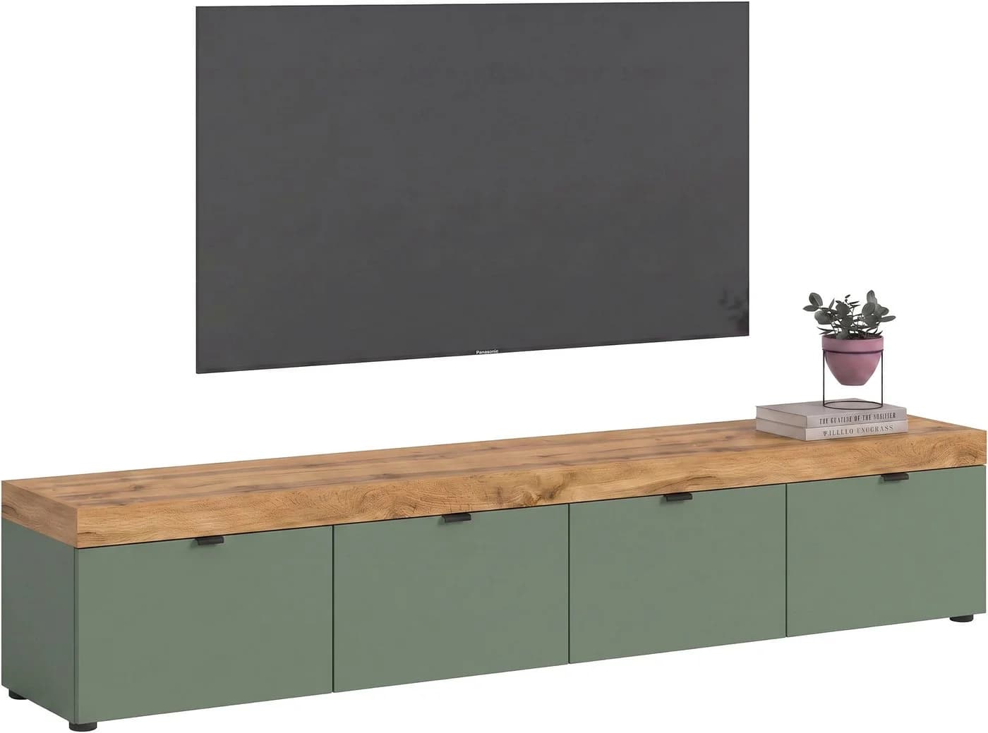 OTTO HOME Lowboard MAMBO II 200cm Smoke Green Wotan Eiche - Bild 2