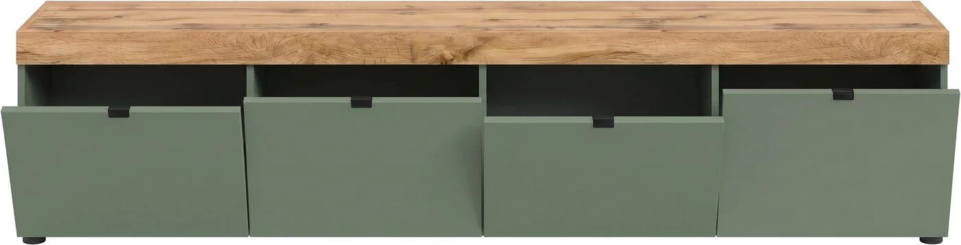 OTTO HOME Lowboard MAMBO II 200cm Smoke Green Wotan Eiche - Bild 5