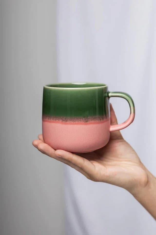 Tranquillo Tasse INDUSTRIAL 390ml Grün-Rosa Steingut - Bild 2