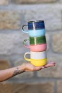 Tranquillo Tasse INDUSTRIAL 390ml Grün-Rosa Steingut Bild 4