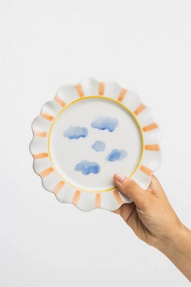 Tranquillo Kindergeschirr-Teller Steinzeug Wolkenmotiv - Bild 4