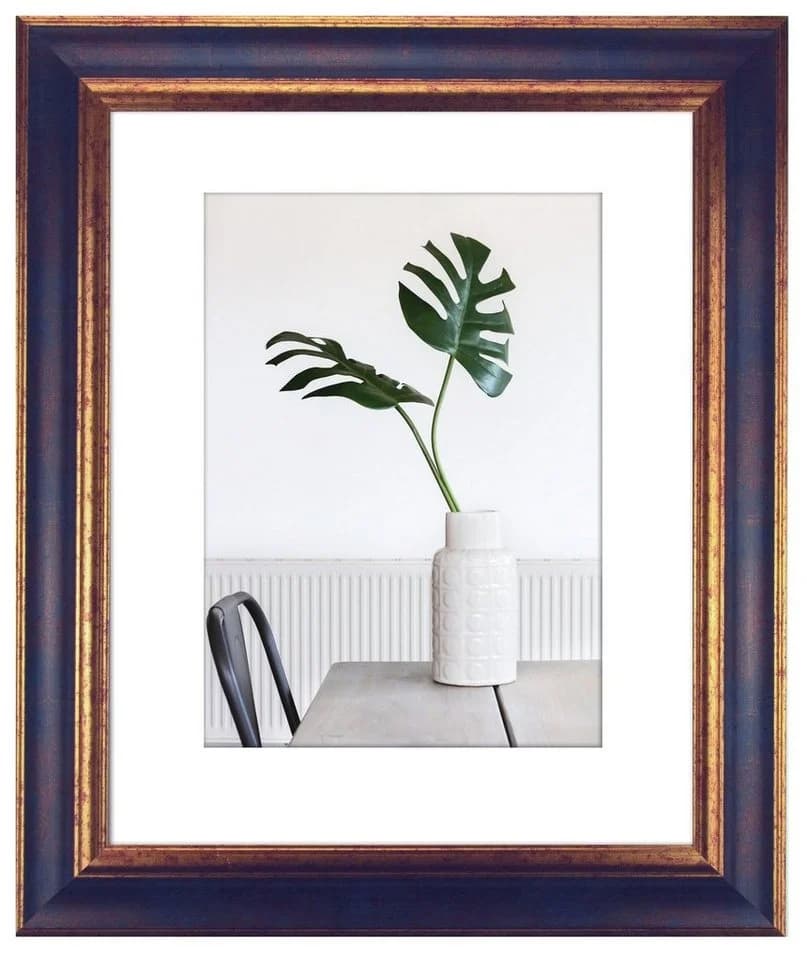 myposterframe Bilderrahmen Dysnomia Barock Blau Gold 30x30 cm Echtholz - Bild 2