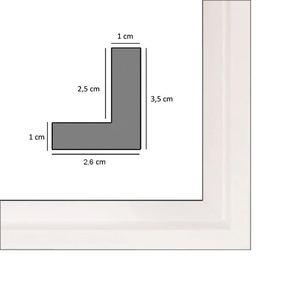 myposterframe Einzelrahmen Mira Schattenfuge 50x70 cm Weiß matt Echtholz - Bild 3