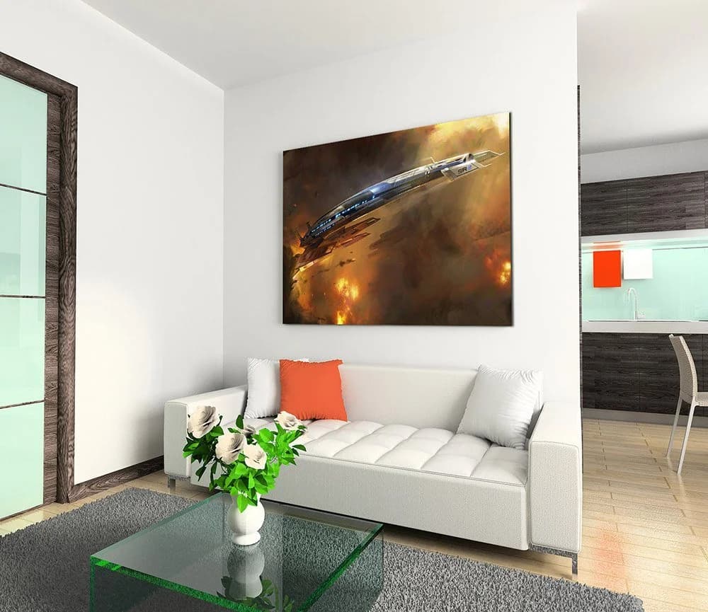 Sinus Art Leinwandbild Mass Effect 3 Raumschiff Modern