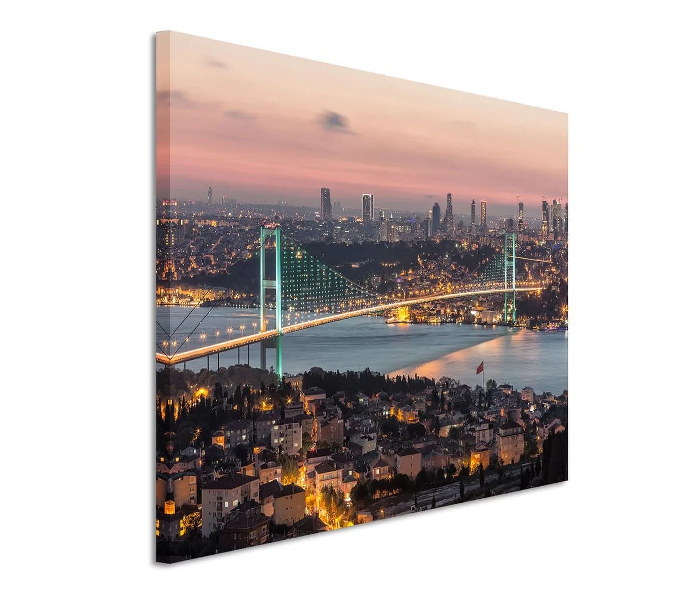 Sinus Art Leinwandbild Istanbul Bosporus Brücke Stadt Lichter Nacht - Bild 3