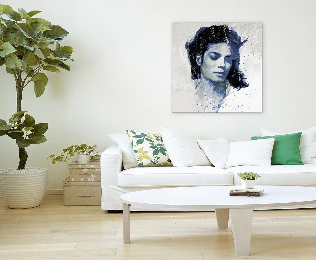 Michael Jackson Aquarell Leinwandbild 60x60 cm Wandkunst