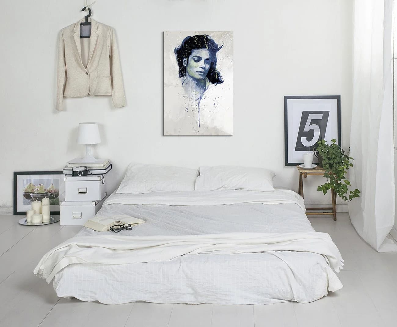 Sinus Art Leinwandbild Michael Jackson Aquarell Wanddeko