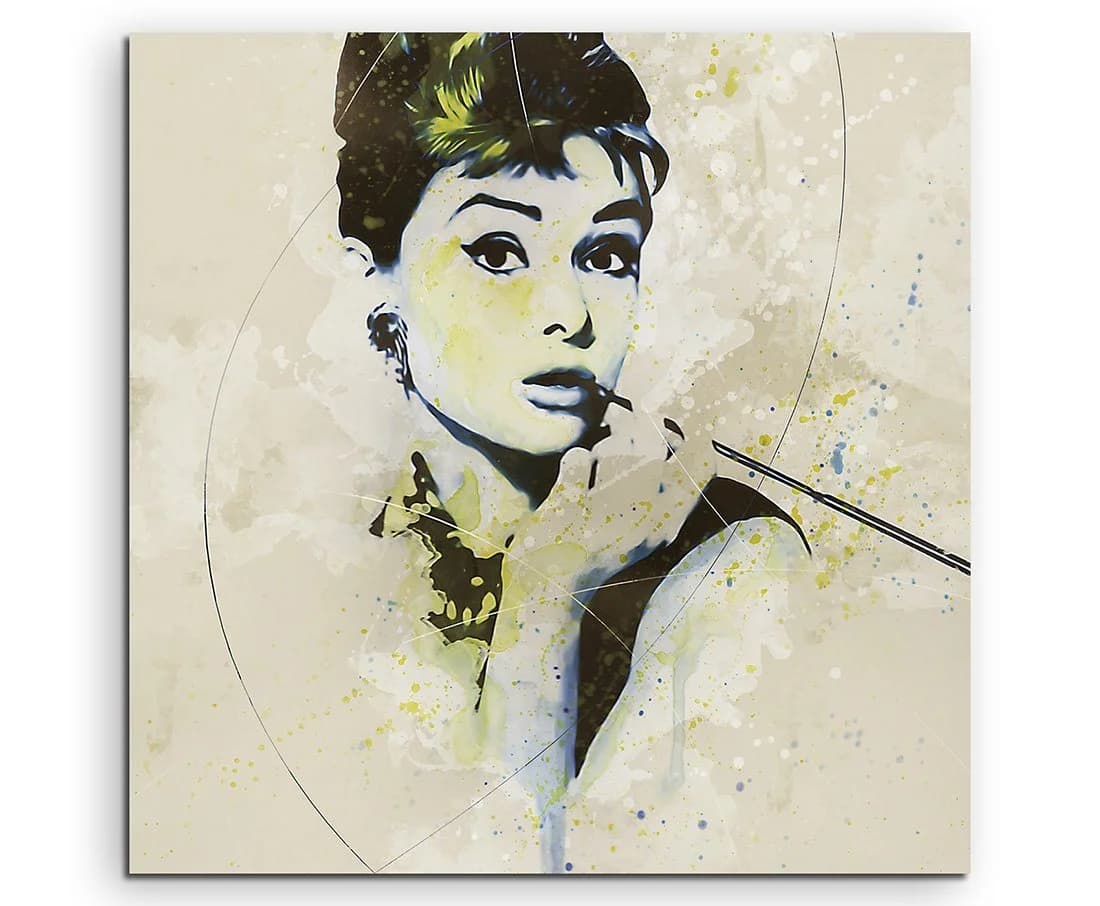 Sinus Art Leinwandbild Audrey Hepburn II Aqua 60x60cm - Bild 2
