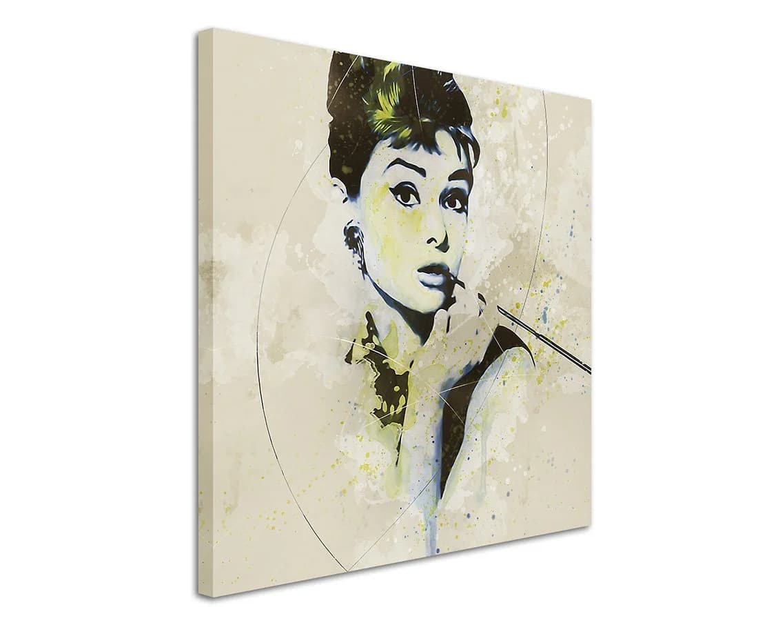 Sinus Art Leinwandbild Audrey Hepburn II Aqua 60x60cm - Bild 3