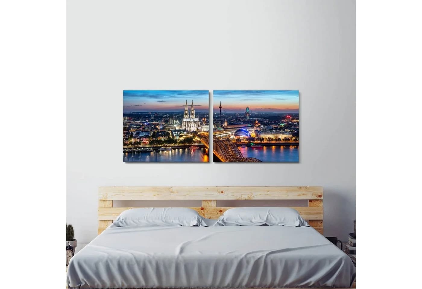 Sinus Art Leinwandbild Köln Skyline Modern