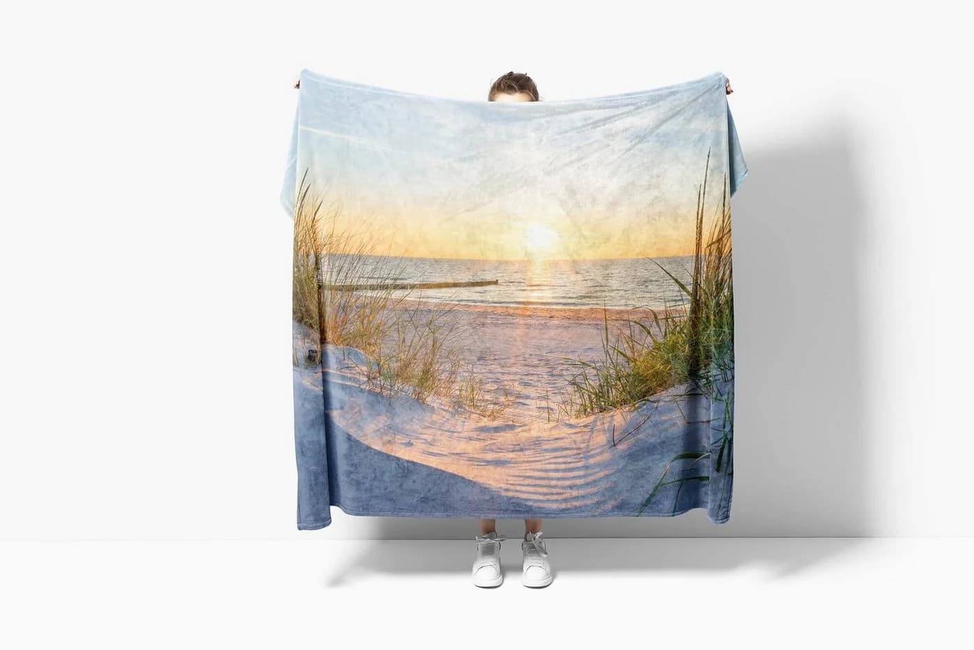 Sinus Art Handtuch mit Fotomotiv Ostsee Deutschland Baumwolle-Polyester-Mix