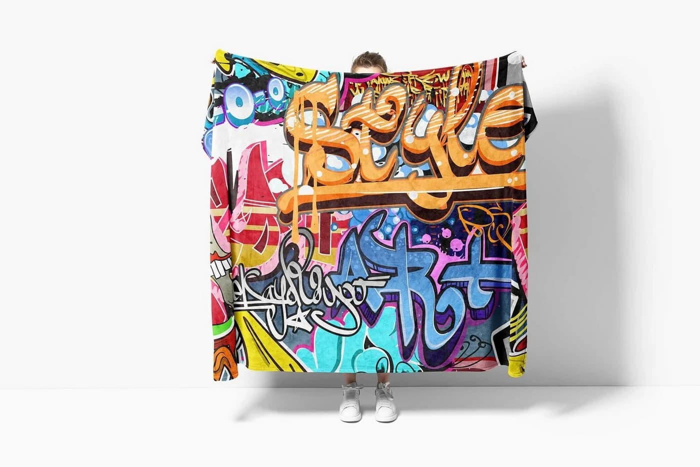 Sinus Art Handtuch Bunt Graffiti Polyester-Baumwolle Mix