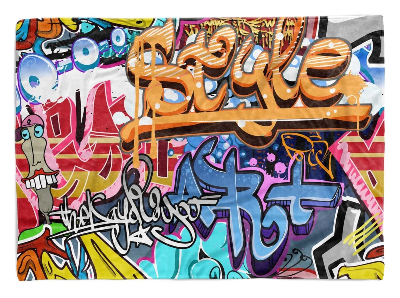 Sinus Art Handtuch Bunt Graffiti Polyester-Baumwolle Mix - Bild 2
