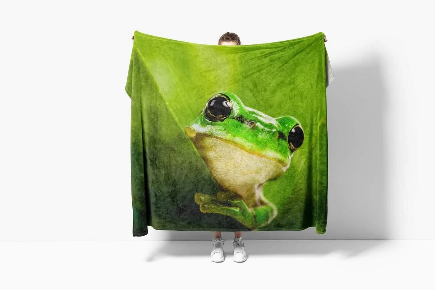Sinus Art Handtuch Frosch Grün Baumwolle-Polyester-Mix