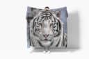 Sinus Art Handtuch mit Tiermotiv Weißer Tiger Baumwolle-Polyester-Mix Bild 1