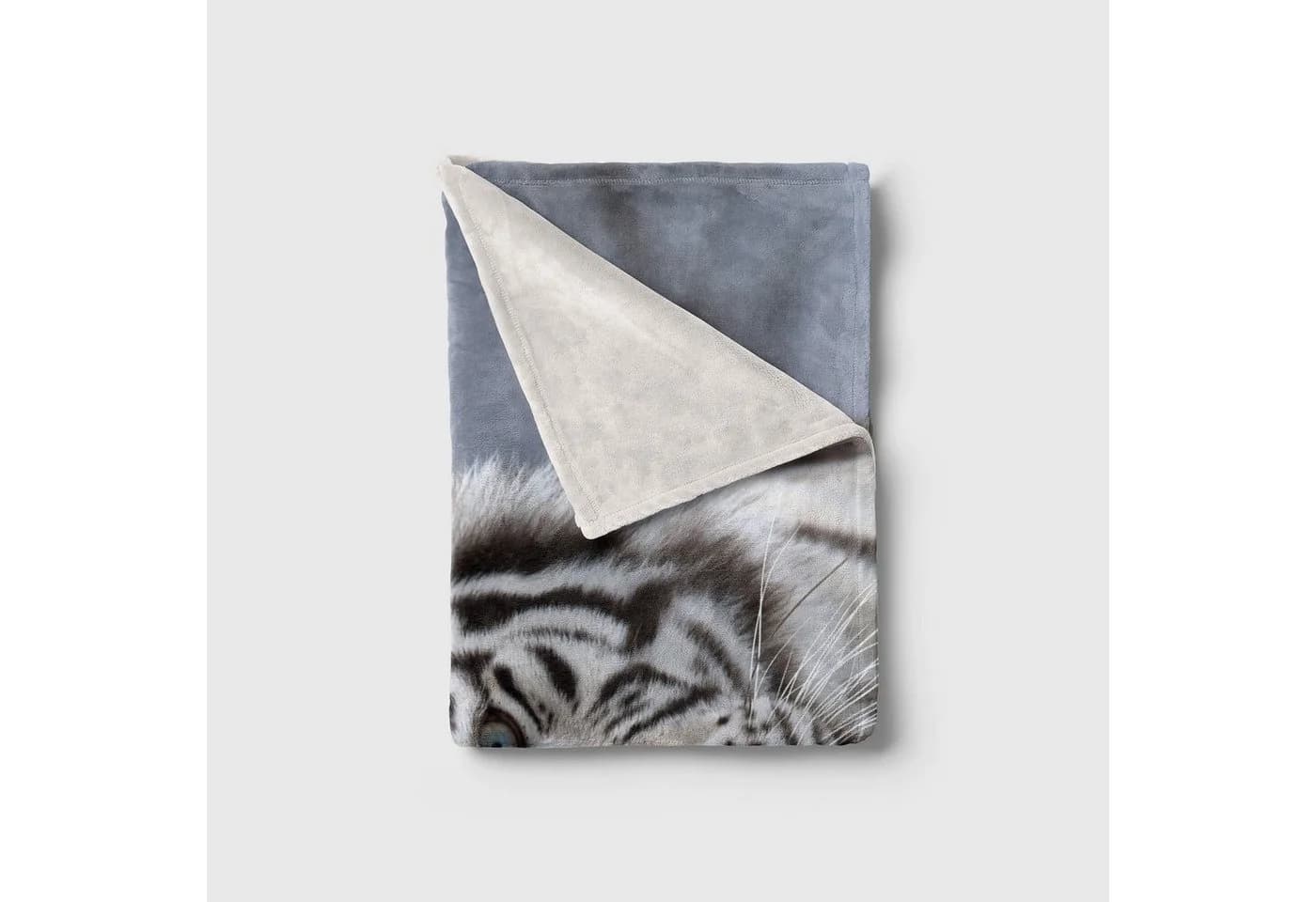 Sinus Art Handtuch mit Tiermotiv Weißer Tiger Baumwolle-Polyester-Mix - Bild 4