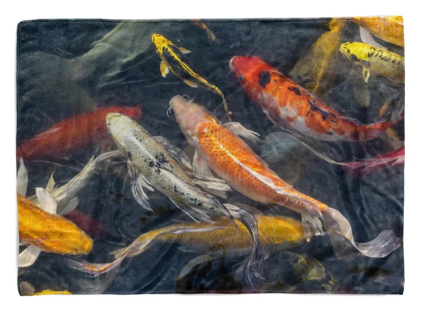 Sinus Art Handtuch mit Koi Zuchtkarpfen Motiv Polyester-Baumwolle Mix - Bild 2