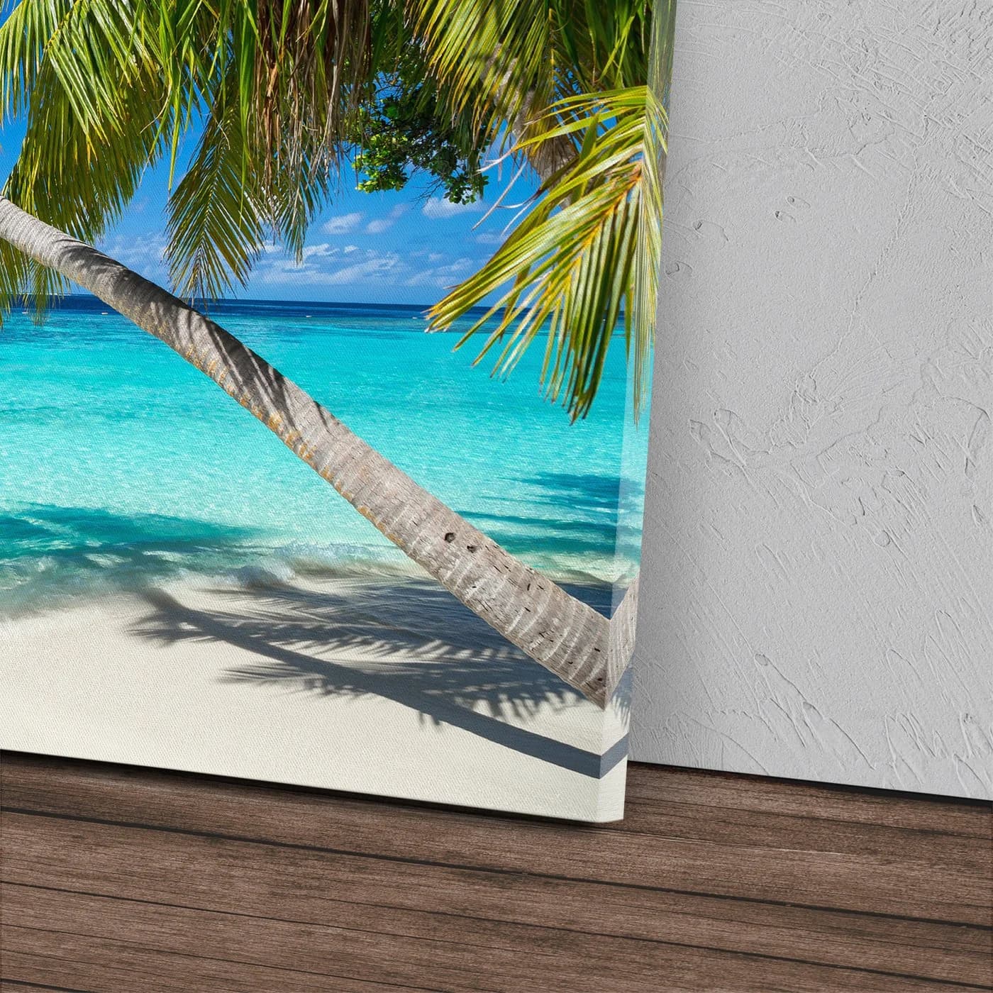 Sinus Art Leinwandbild 120x80cm Palmen Sonnenschein Insel Karibik