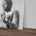 Sinus Art Leinwandbild Buddhastatue Schwarz-Weiß Modern Bild 1