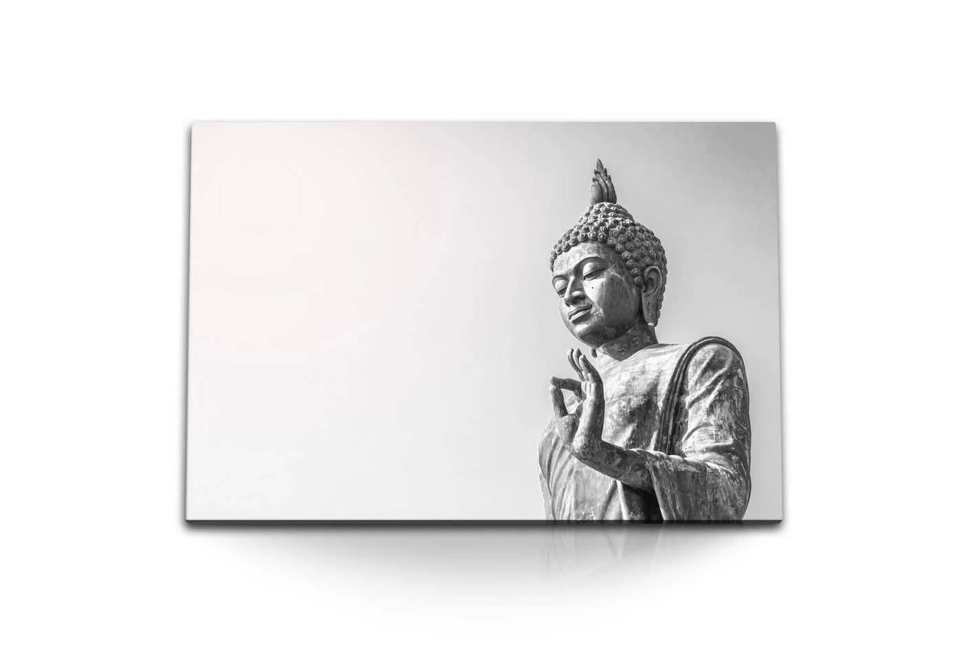 Sinus Art Leinwandbild Buddhastatue Schwarz-Weiß Modern - Bild 2