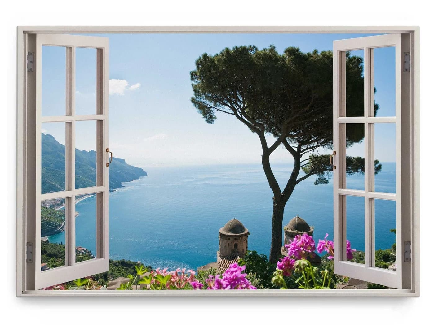 Sinus Art Leinwandbild Amalfiküste 120x80cm Modernes Fensterbild - Bild 2